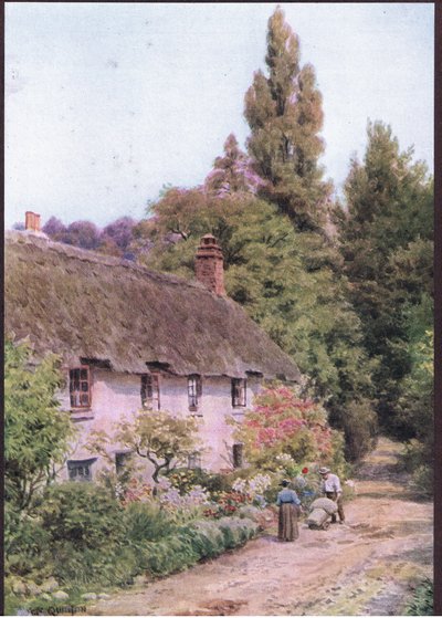 Cottages at Dunster, Somerset, from The Cottages and the Village Life of Rural England published by Dent & Sons Limited, 1912 by Alfred Robert Quinton